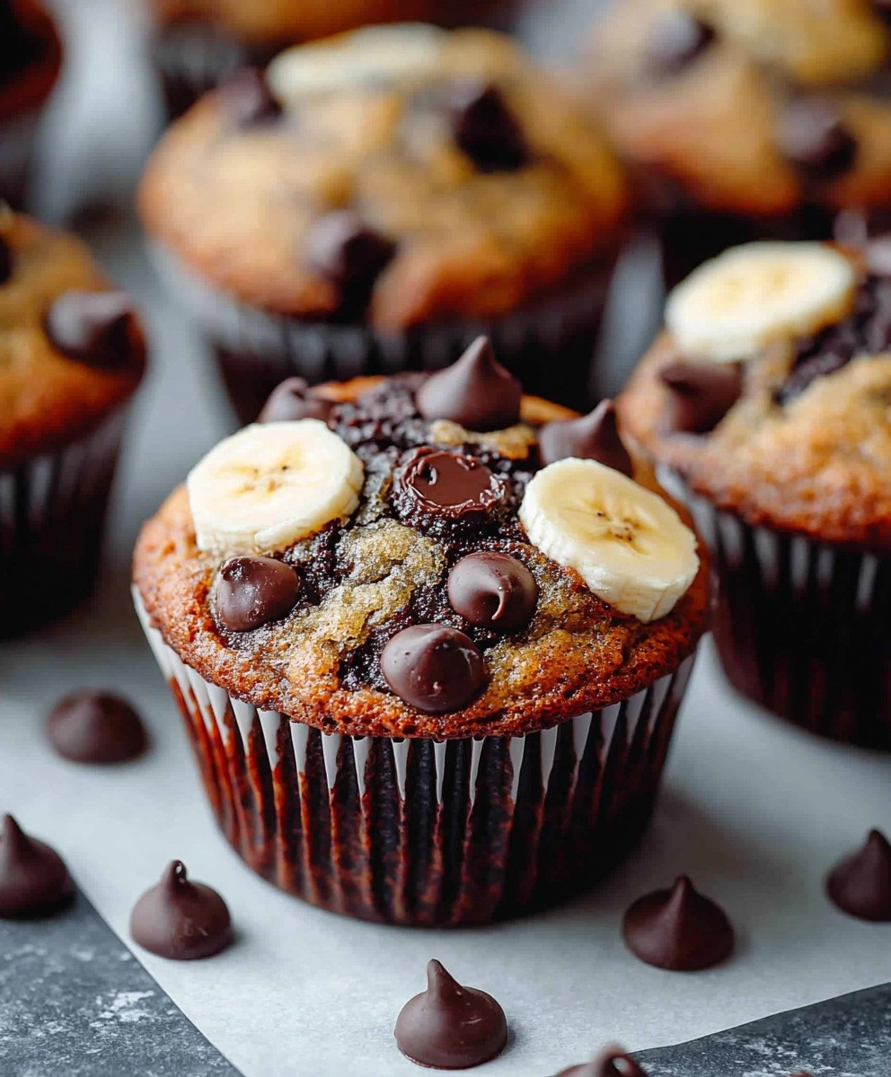 One Bowl Banana Chocolate Muffins