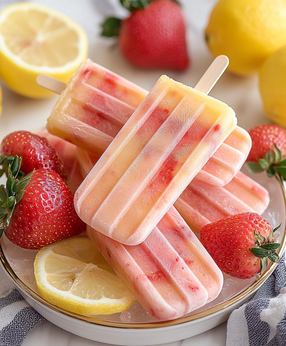 Strawberry Lemonade Popsicles