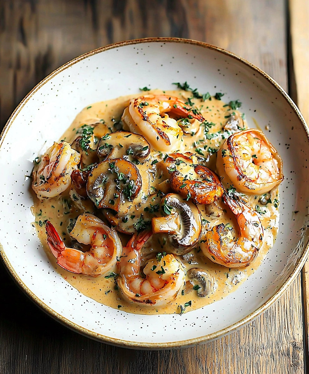 Creamy Mushroom Shrimp Dish