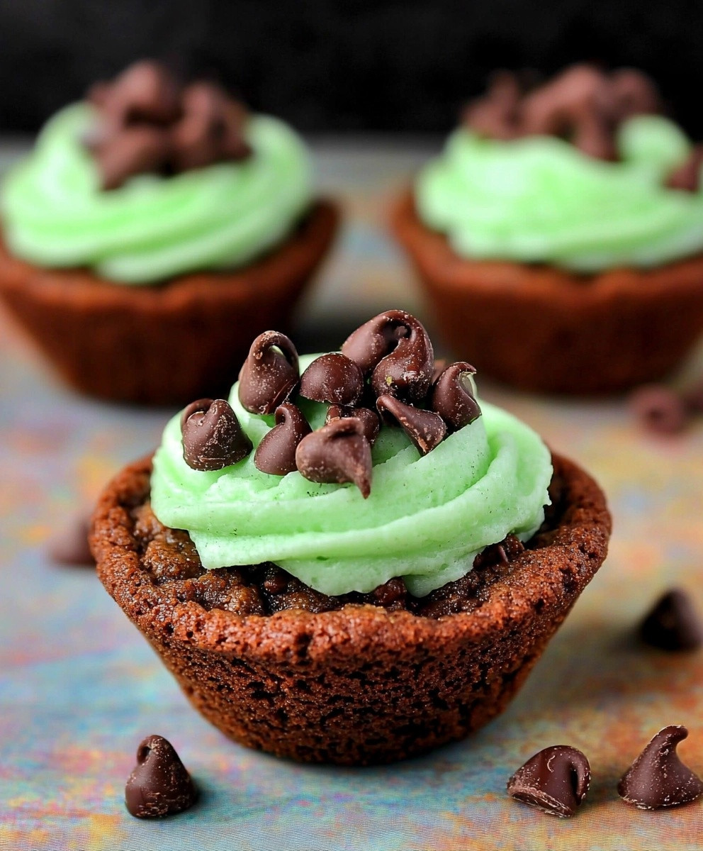 Mint Chocolate Cookie Cups