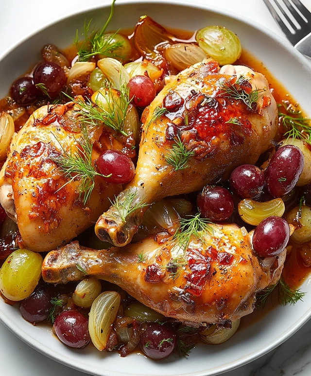 Braised Chicken Legs with Grapes