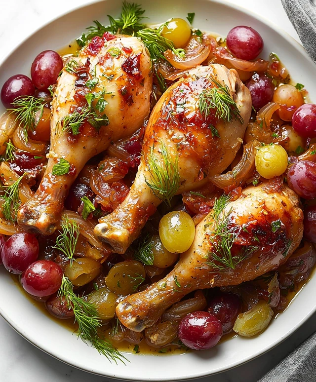 Braised Chicken Legs with Grapes