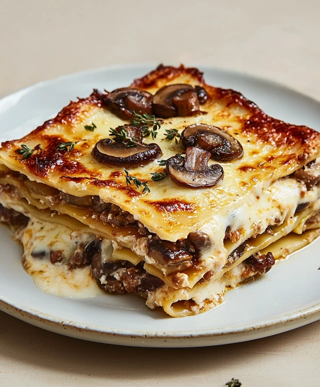 Creamy Mushroom Lasagna Dish
