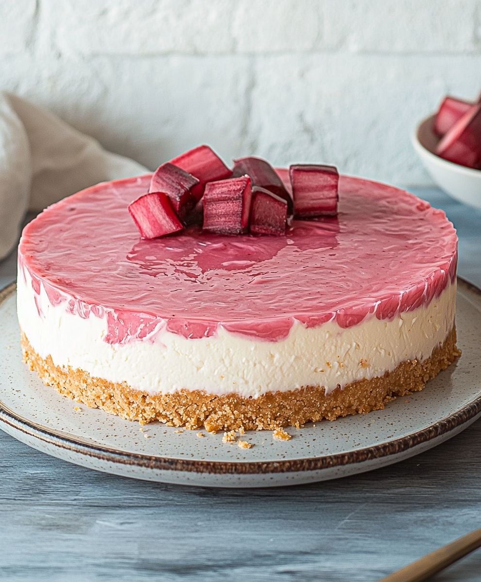 Rhubarb Cheesecake No Bake