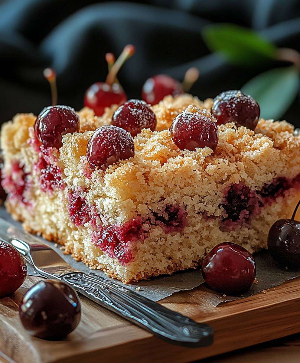 Cherry crumble cake