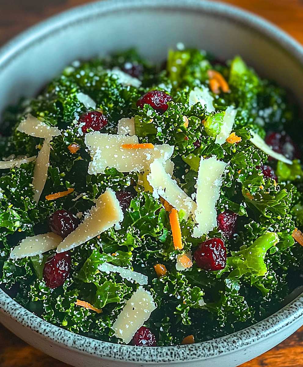 Broccoli kale cranberry salad