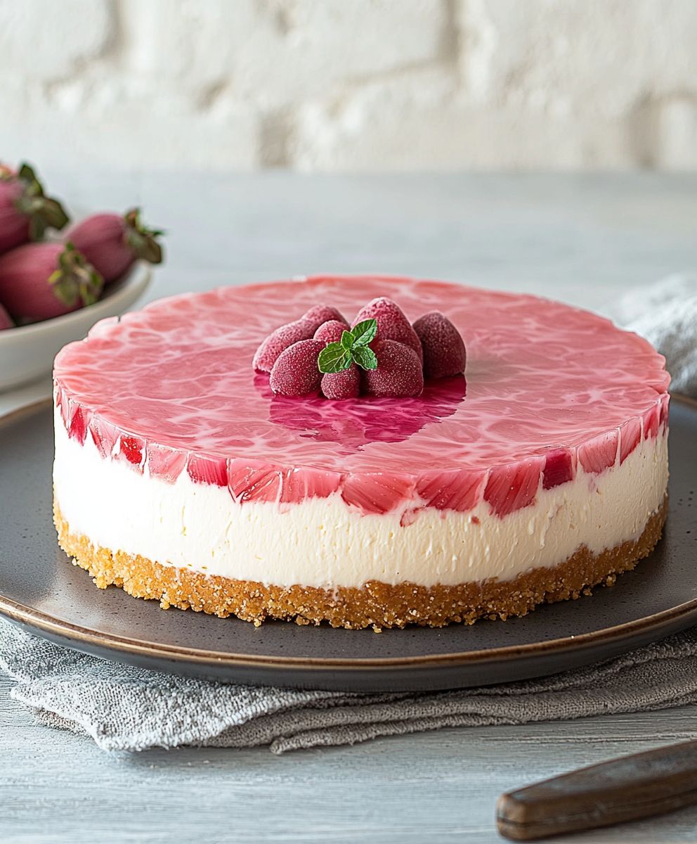 Rhubarb Cheesecake No Bake