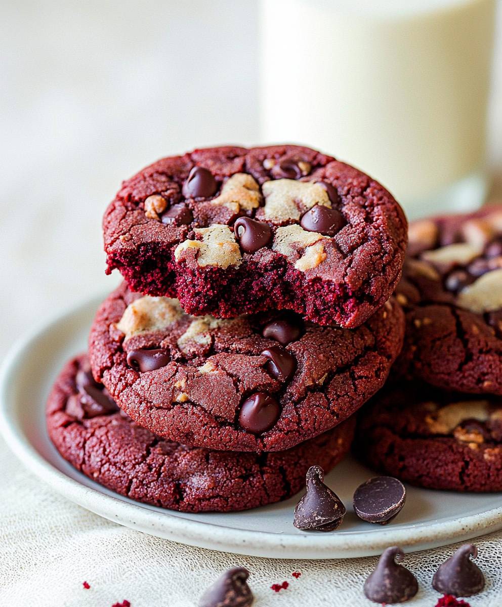 Red Velvet Chocolate Chip Cookies