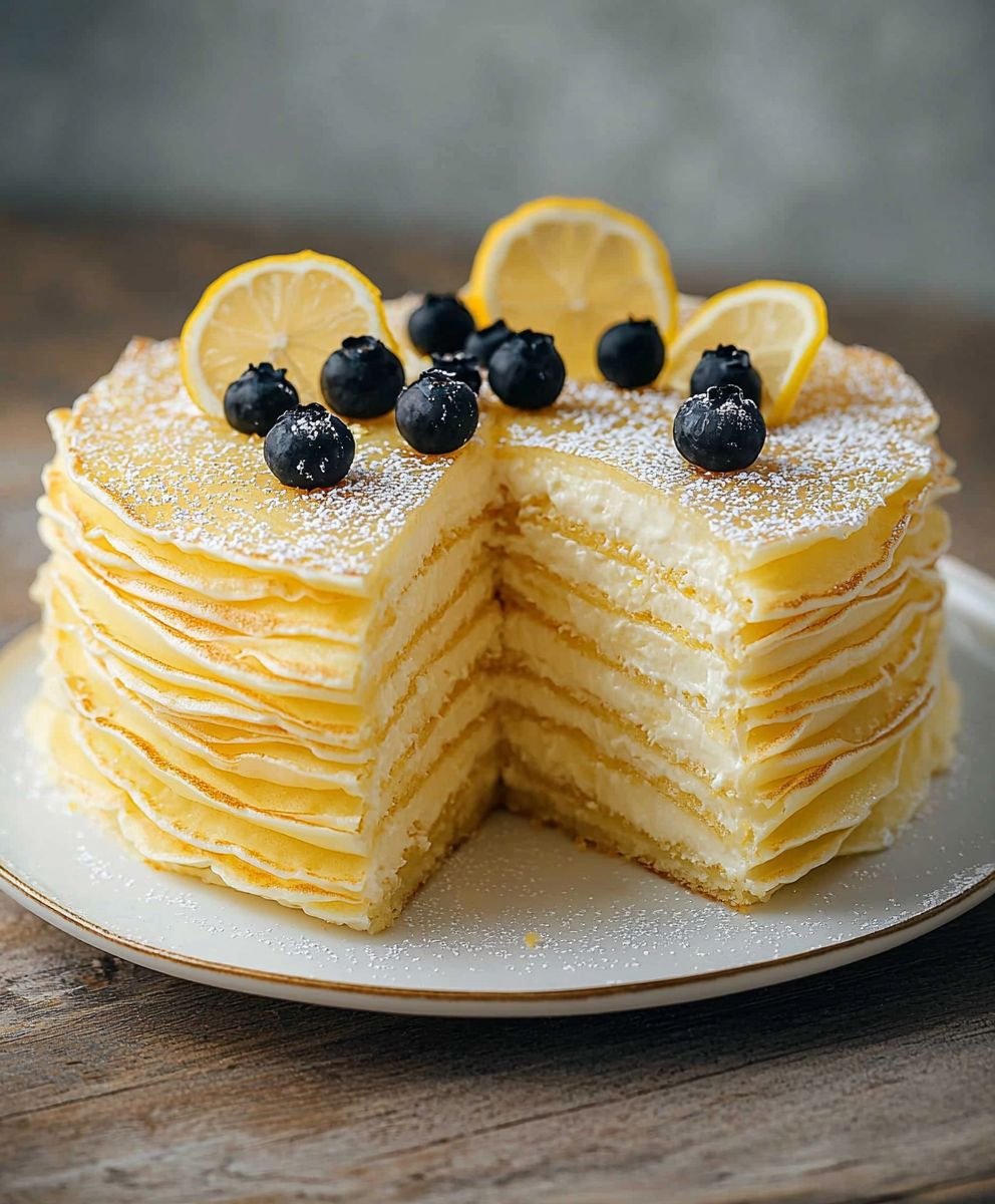 Lemon crepe cake