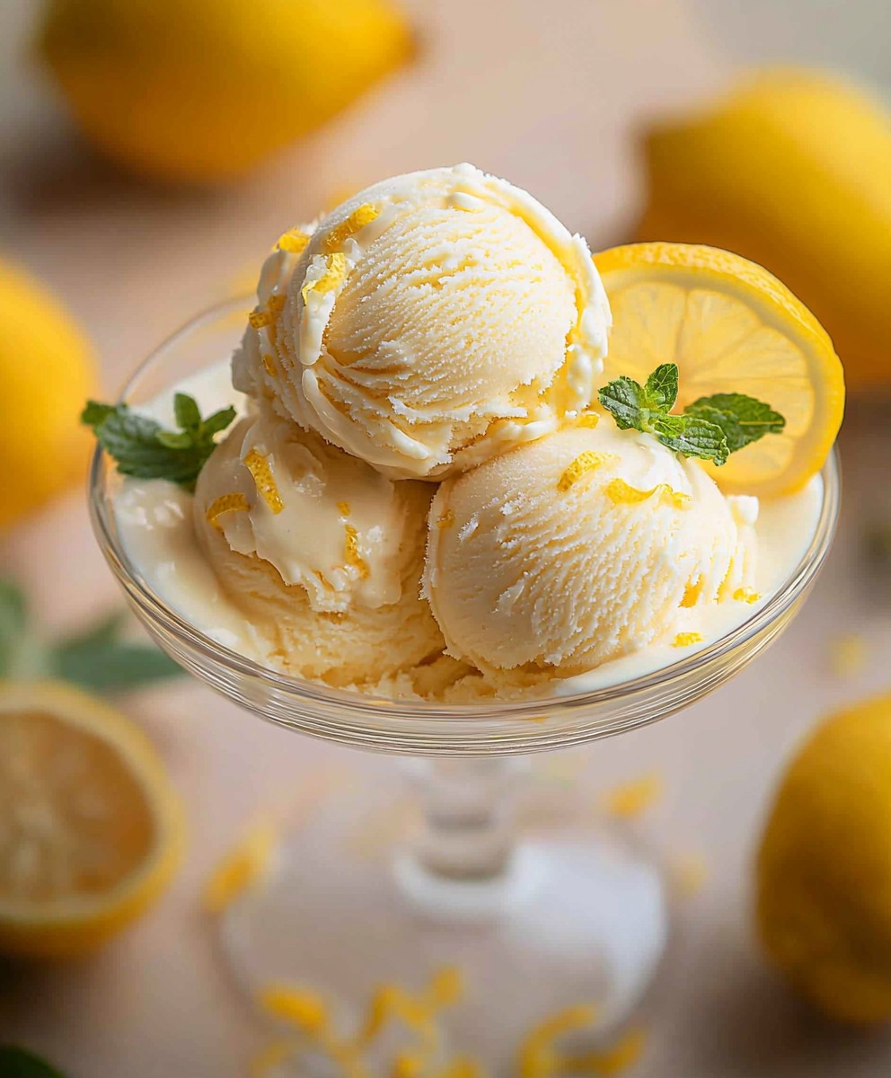 Lemon no churn ice cream