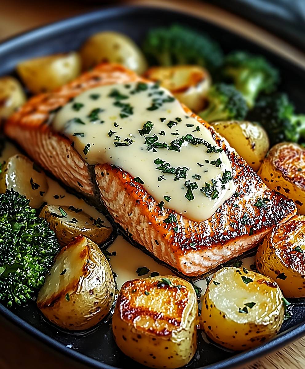 Lemon Butter Salmon Potatoes