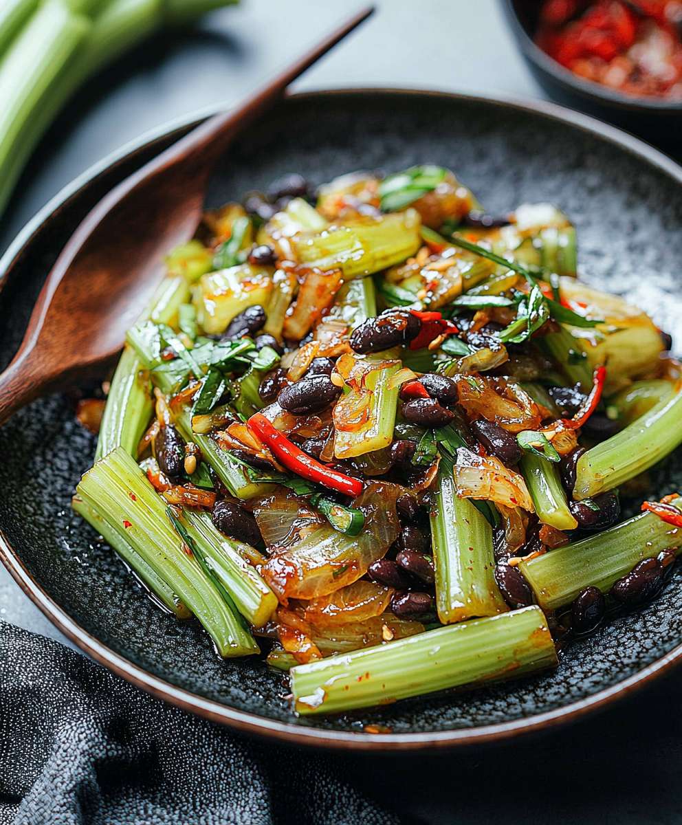 Celery Stir Fry Black Beans