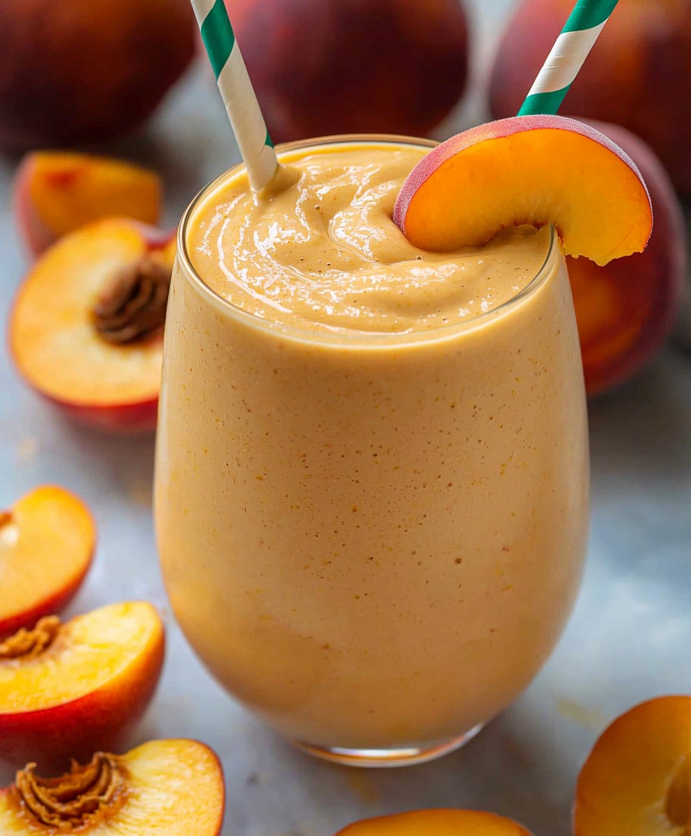 Banana peach milkshake