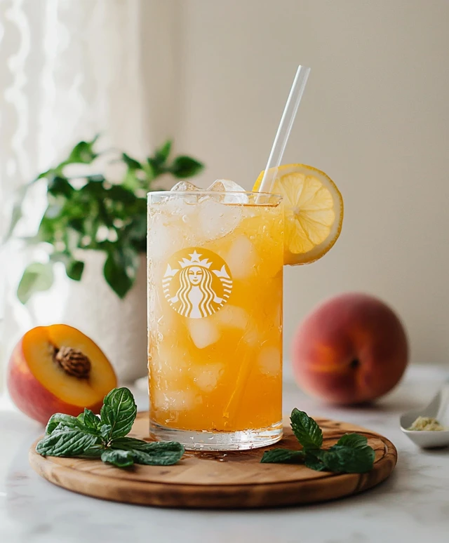 Iced Peach Green Tea Lemonade