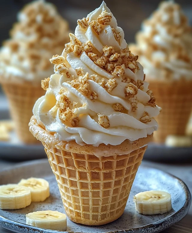 Banana Pudding Cheesecake Cones