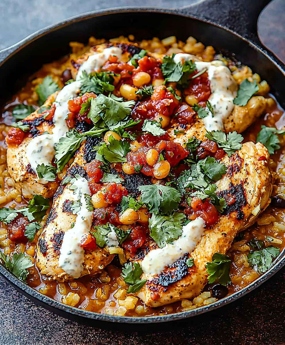 Salsa chicken cauliflower rice